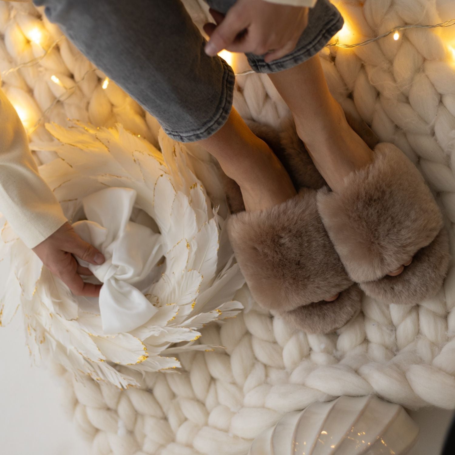 Merino krzneni copati