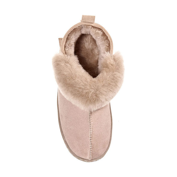 Polvisoki krzneni copati s krzneno obrobo