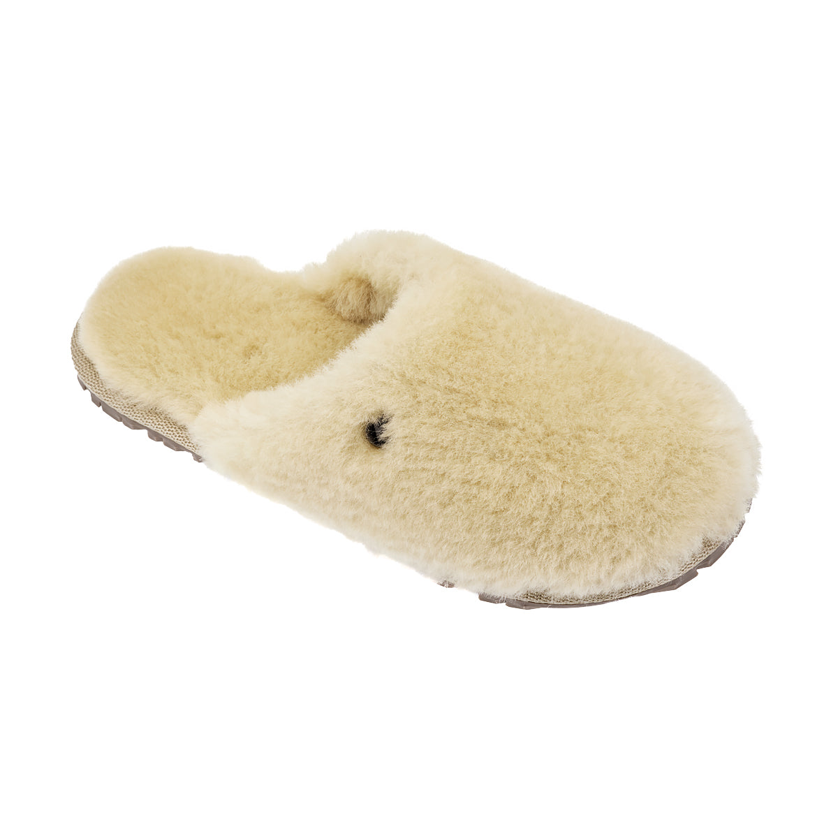 Celi krzneni copati v šampanjc barvi