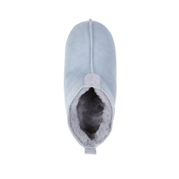 Otroški krzneni copati zadaj zaprti sivo-modra