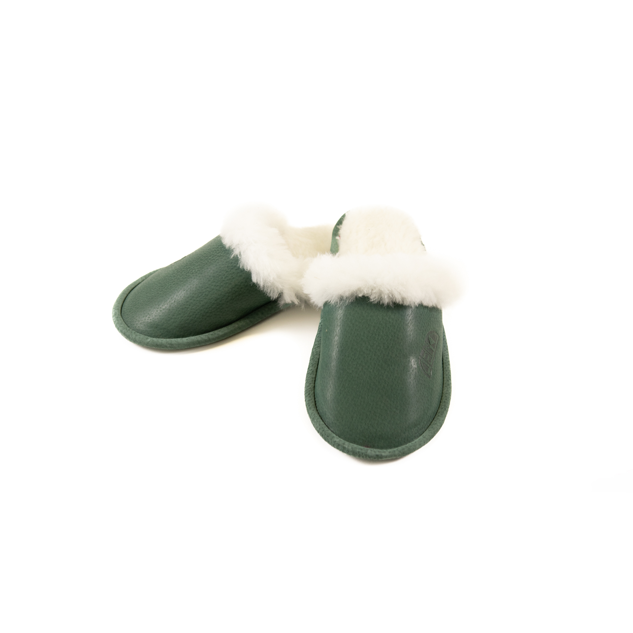 Krzneni copati zelena