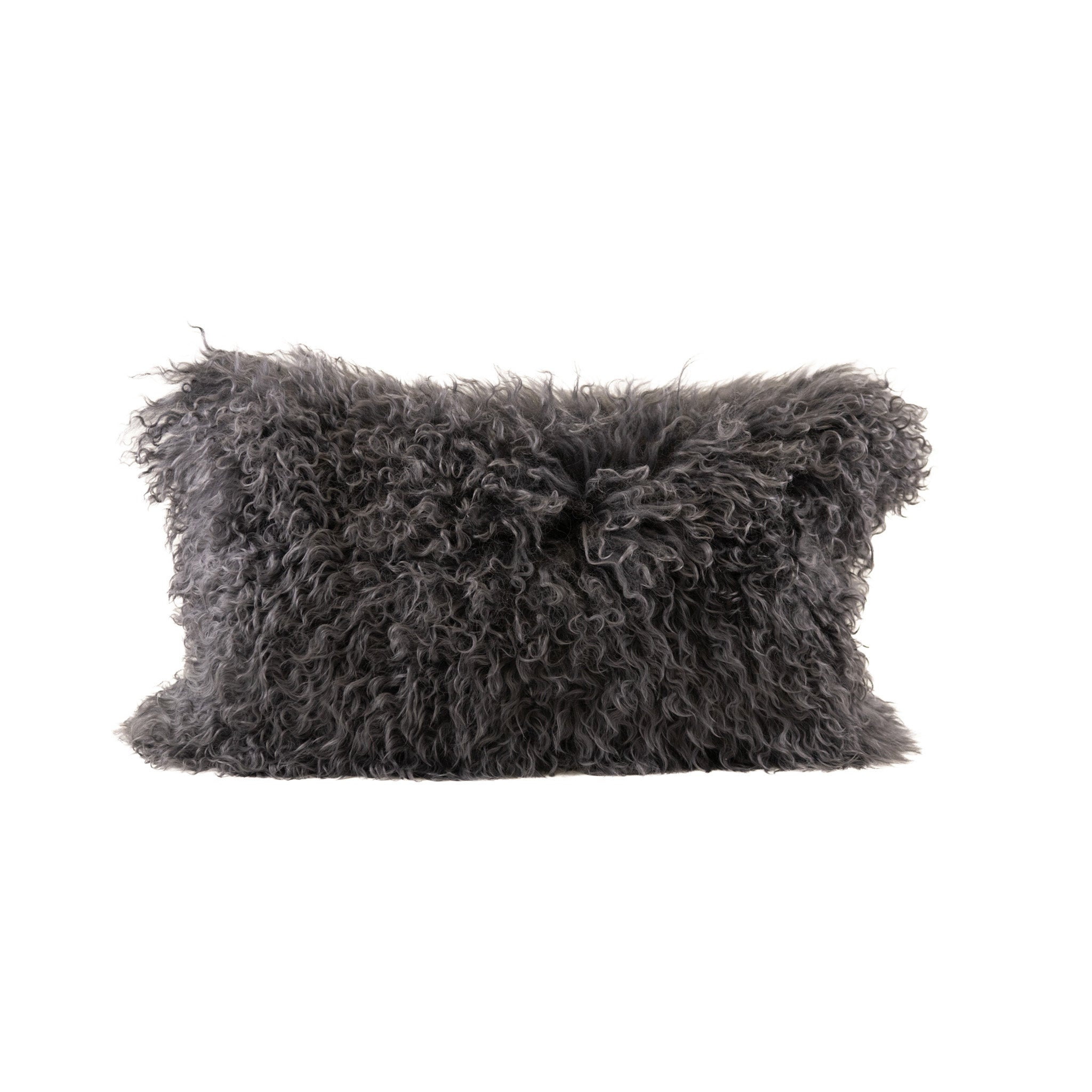 Krznena prevleka za vzglavnik - Temno siva