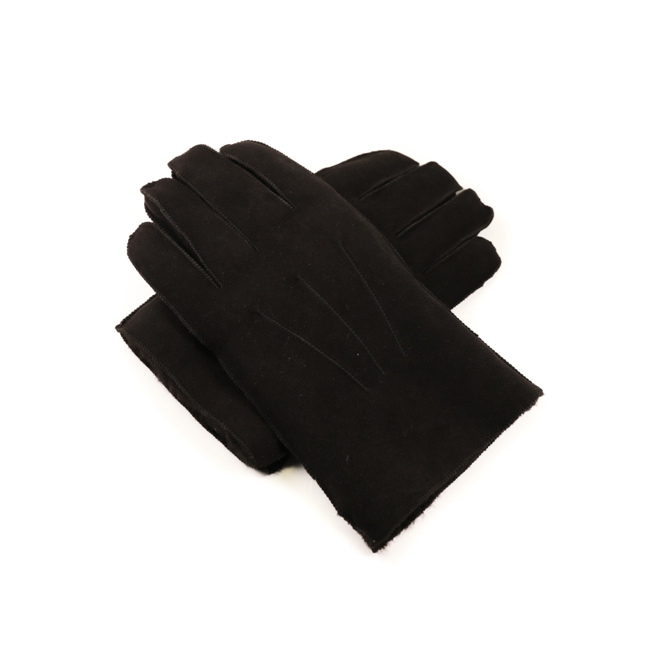 Krznene rokavice na pet prstov temno rjava