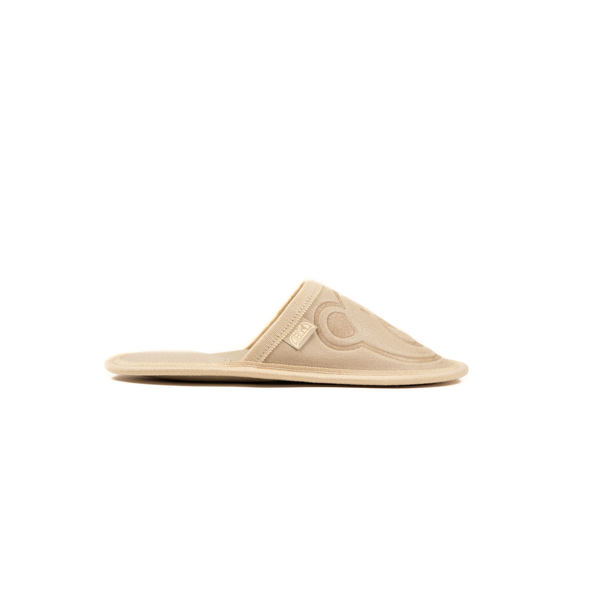 Usnjeni copati z medvedkom v bež barvi