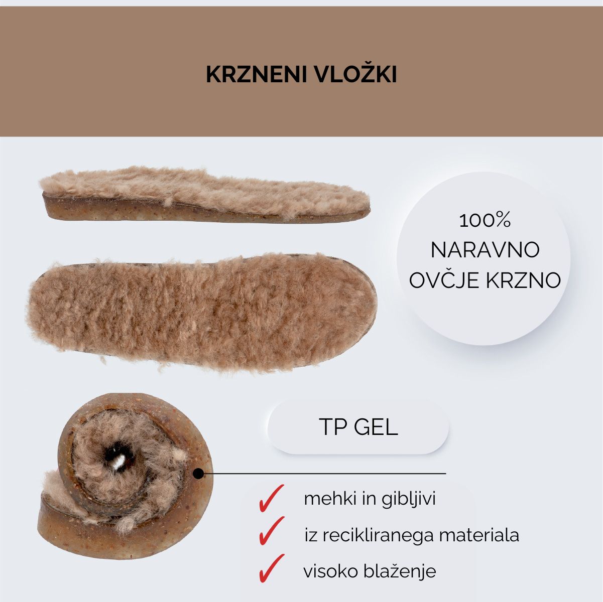 Argonomski krzneni vložki