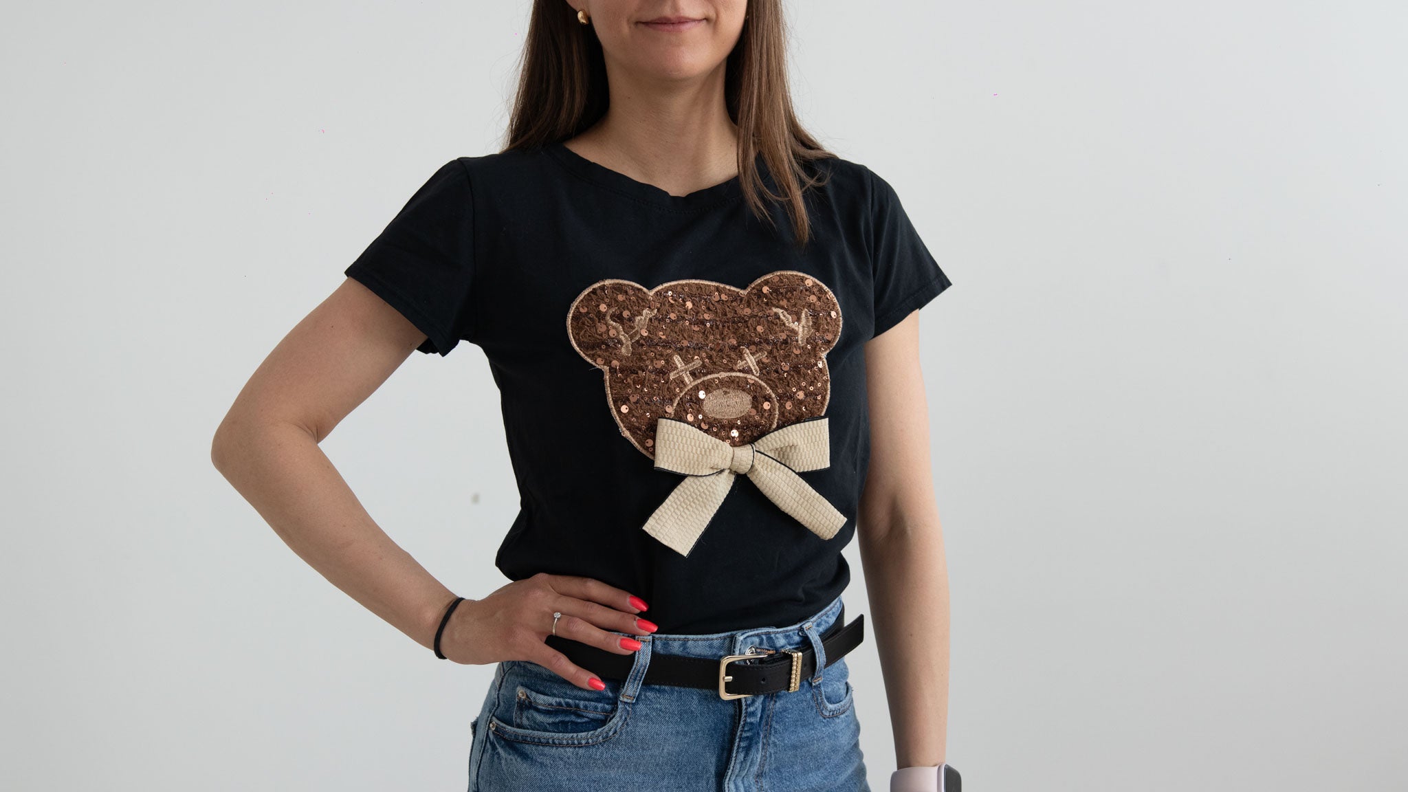 Bombažna majica z medvedkom