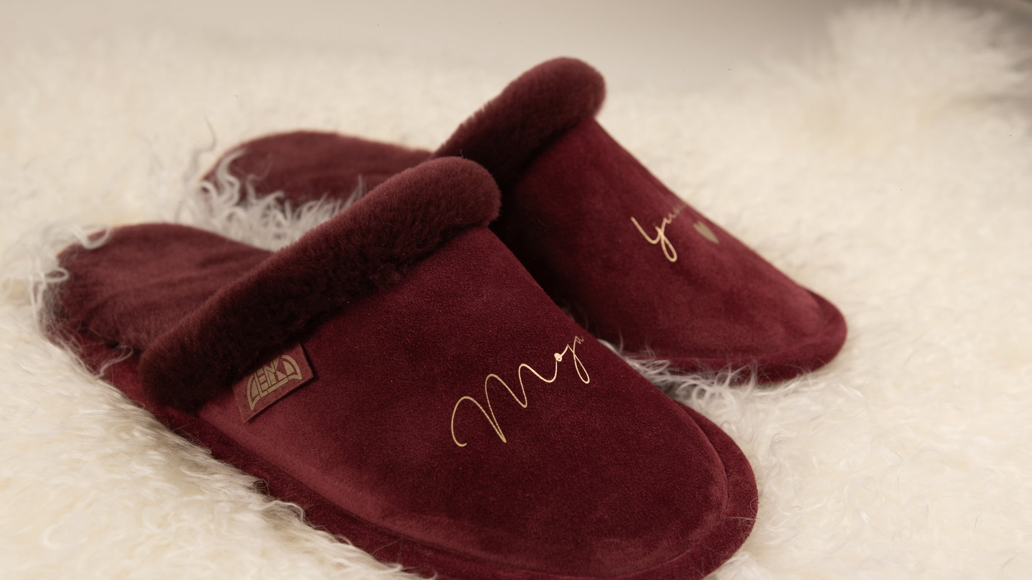 Krzneni copati z napisom - Moja ljubezen