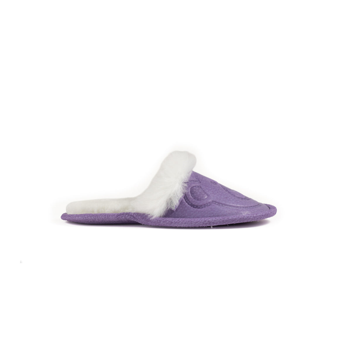 Furry slippers with teddy bear - Lavender