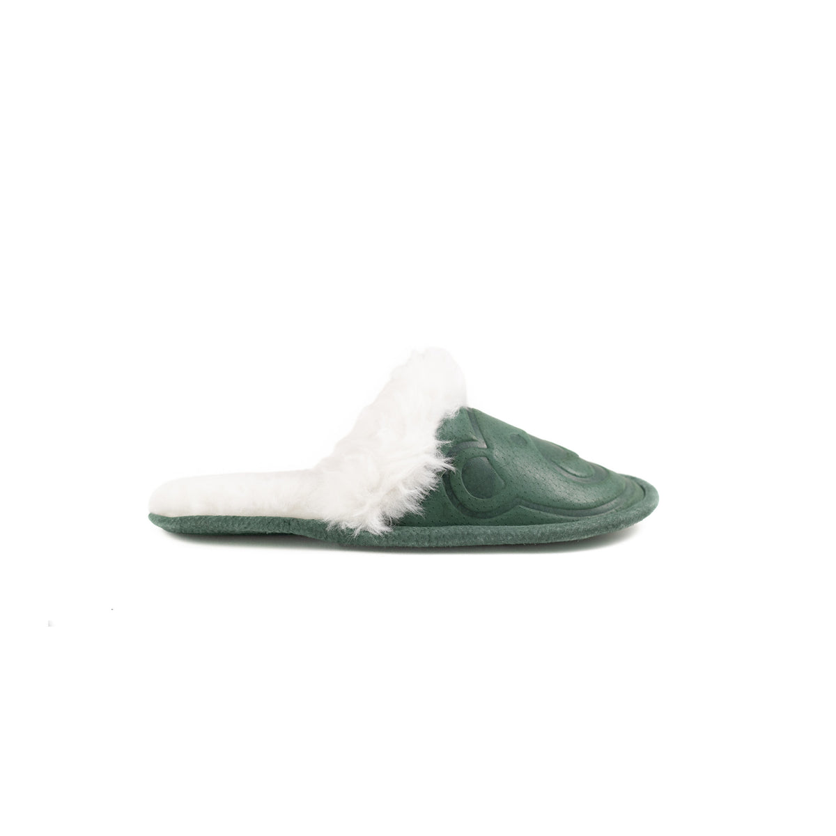 Furry slippers with teddy bear - Green