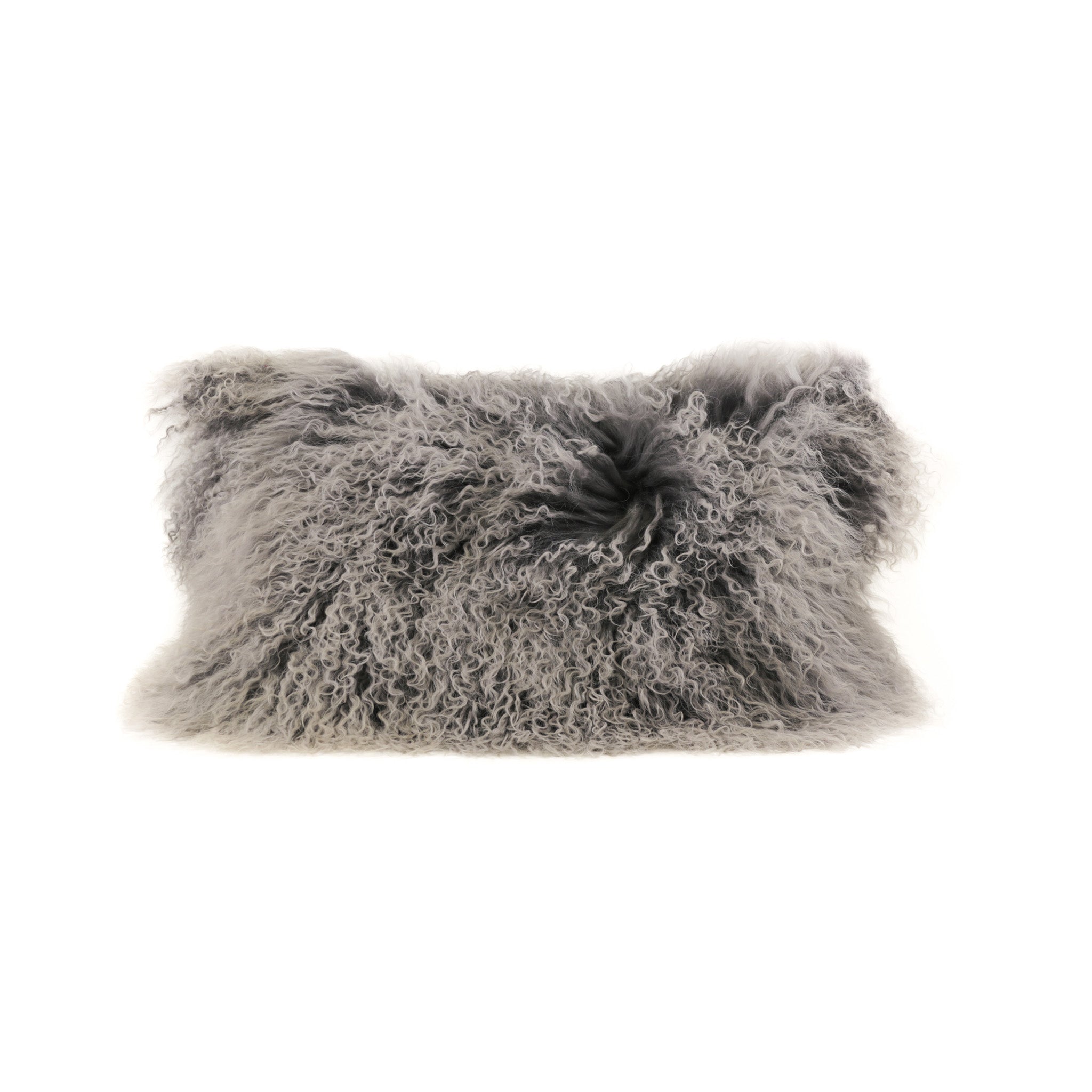 Krznena prevleka za vzglavnik - Svetlo siva