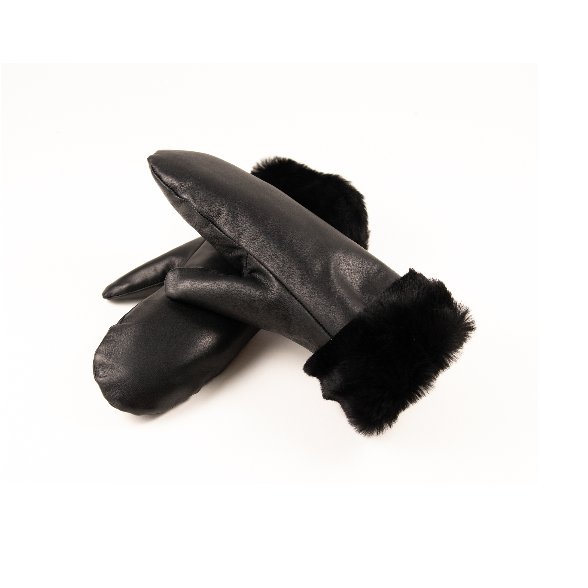 Krznene rokavice črne